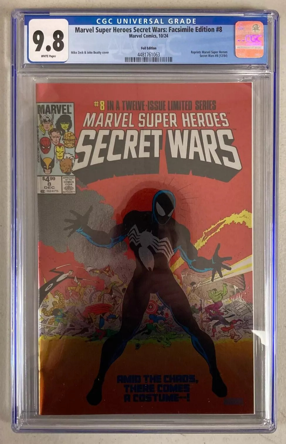 MARVEL SUPER HEROES SECRET WARS #8 FACSIMILE FOIL CGC 9.8 - King Gaming