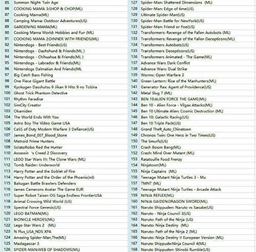 208 in 1 Game Cartridge Multicart,DS Game Pack Card Compilations, Fine Works Combo Multicart for Ninte-ndo DS, NDSL, NDSi, NDSi LL/XL, 3DS, 3DSLL/XL, New 3DS, New 3DS LL/XL, 2DS, New 2DS LL/XL (black) - King Gaming