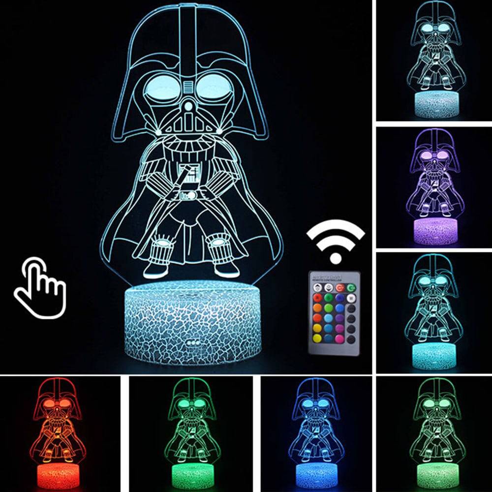 Star Wars Baby Yoda Figure 3D Illusion LED Nightlight Sleeping Light Model Anime Acrylic Action & Toy Fgures For Kid Xmas Gift King Gaming