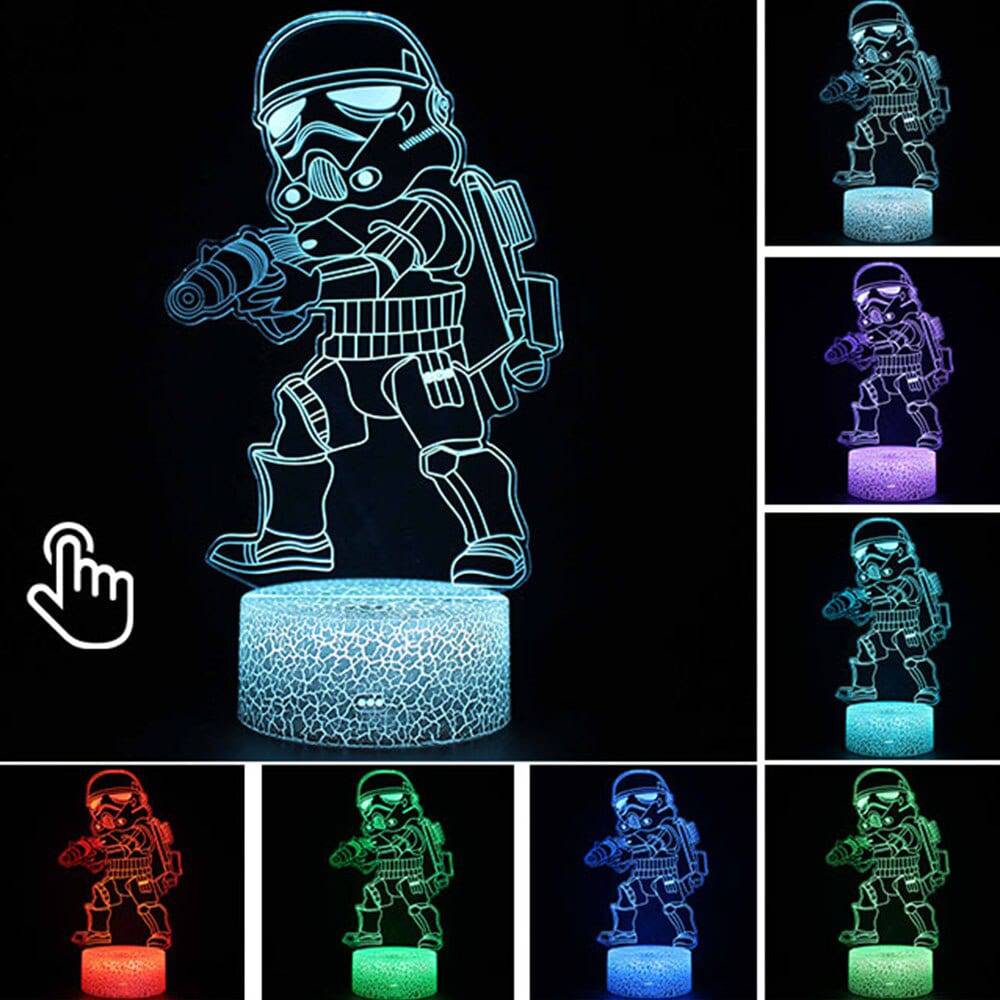 Star Wars Baby Yoda Figure 3D Illusion LED Nightlight Sleeping Light Model Anime Acrylic Action & Toy Fgures For Kid Xmas Gift King Gaming