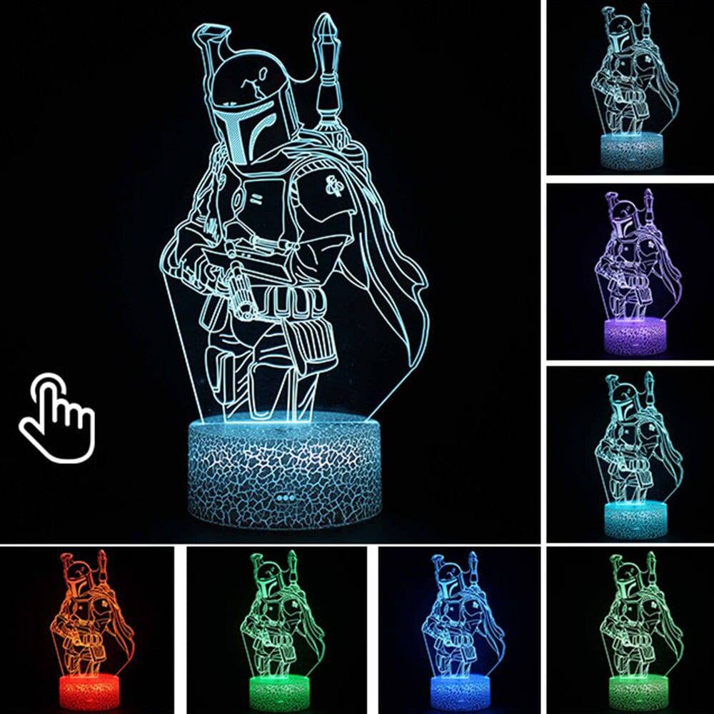 Star Wars Baby Yoda Figure 3D Illusion LED Nightlight Sleeping Light Model Anime Acrylic Action & Toy Fgures For Kid Xmas Gift King Gaming