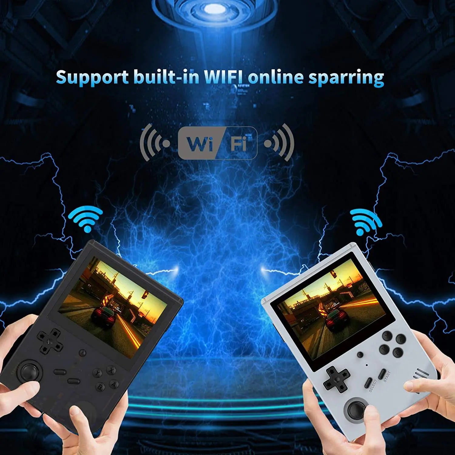 Handheld Game Console,RG351V Handheld Game Console Open Source System RK3326 Chip Retro Game Console with 10000 Classic Games 3.5-inch IPS Screen - 128 GB King Gaming