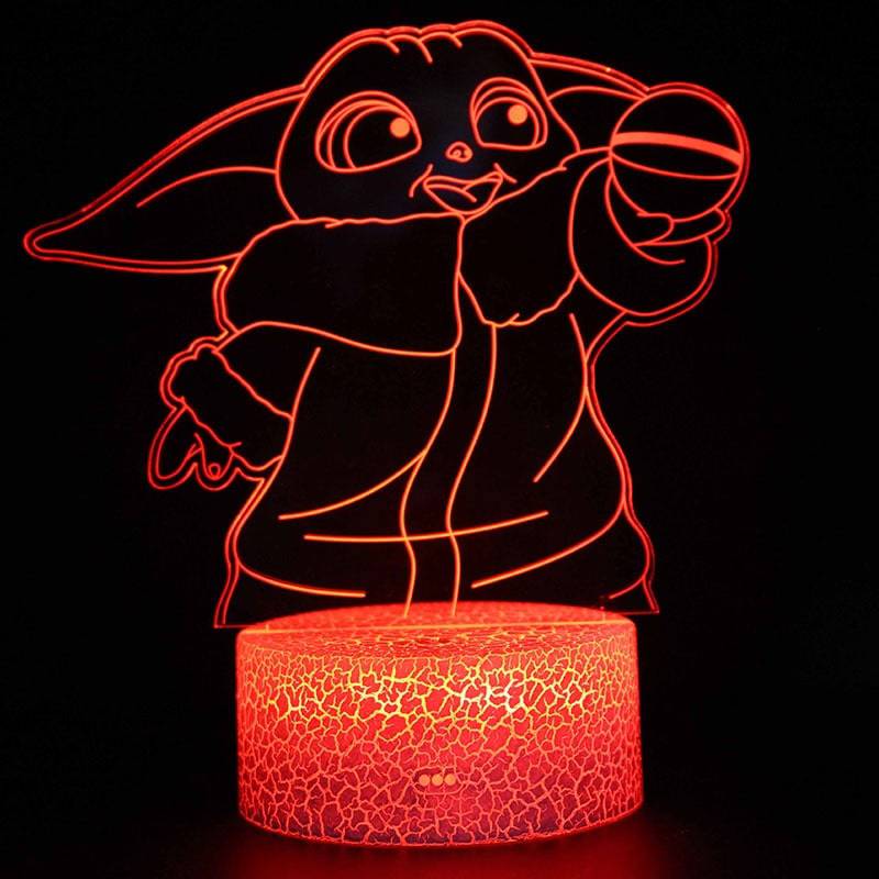 Star Wars Baby Yoda Figure 3D Illusion LED Nightlight Sleeping Light Model Anime Acrylic Action & Toy Fgures For Kid Xmas Gift King Gaming