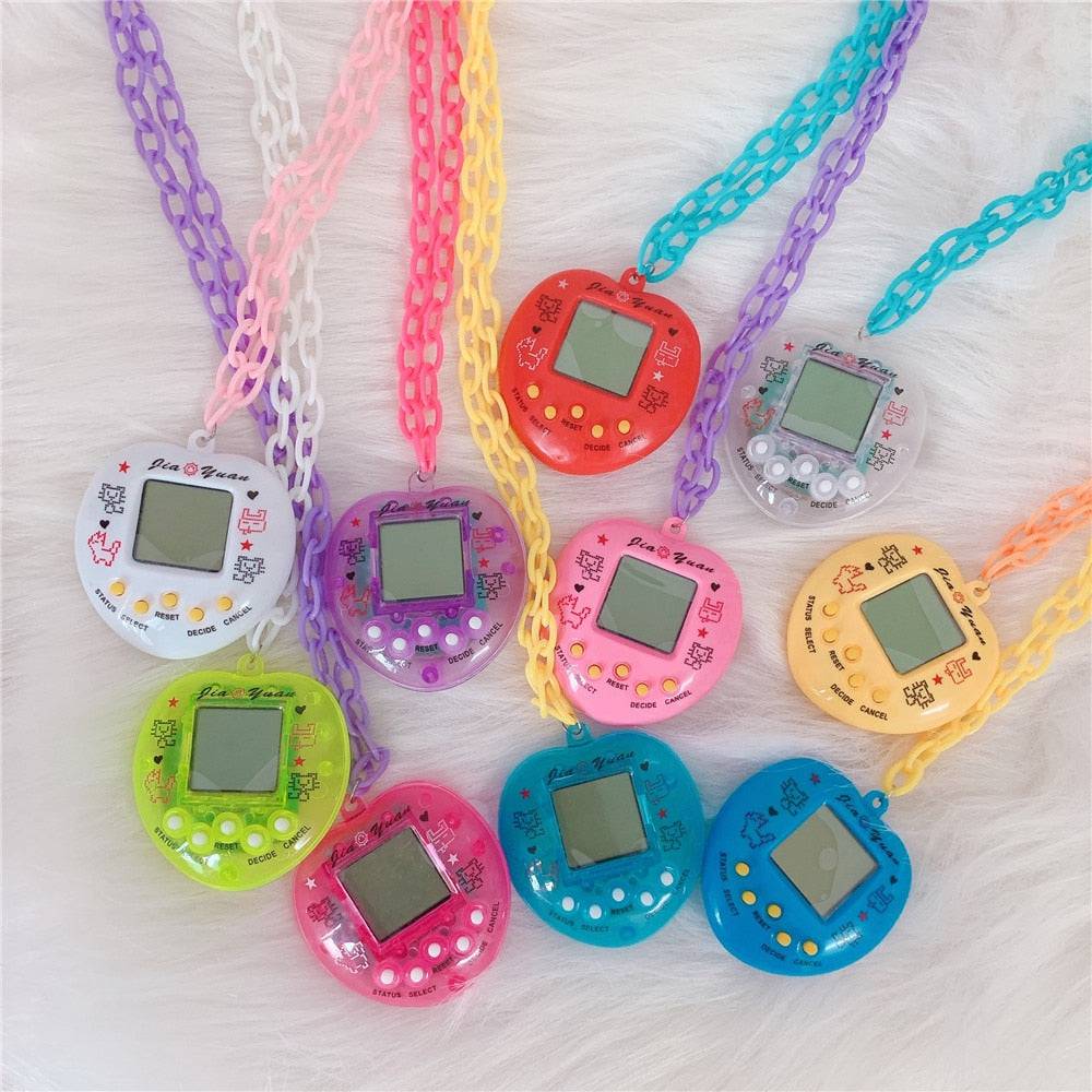 Electronic Pet Game Console Pendant Necklace For Women Men Colorful Vintage Funny Toy Choker Necklace Harajuku Trendy Jewelry King Gaming